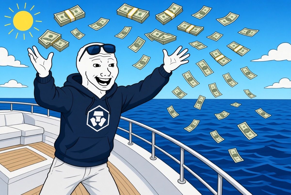 CROJAK throwing money in the air on a yacht